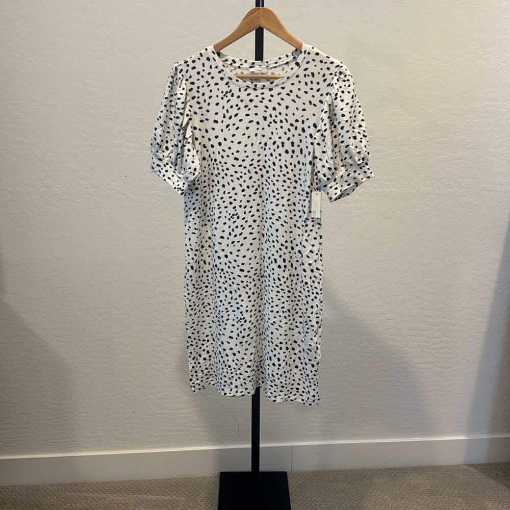 Daily Ritual Black and White Spotted Mini Dress